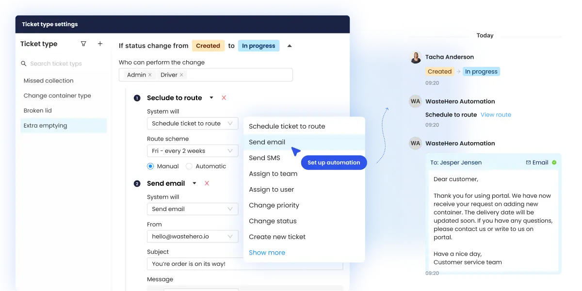 Customer management record view